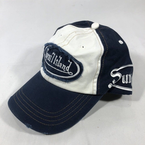 TOPSAIL ISLAND HAT CAP SUN & BEACH ADJUSTABLE DISTRESSED ONE SIZE FITS MOST OSFM - Picture 3 of 14